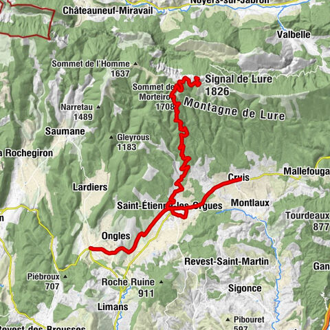 Cruis - Saint-Étienne-les-Orgues - Sommet de Morteiron - Signal de Lure