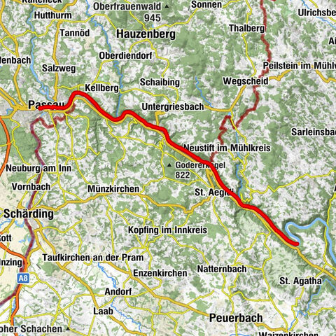 Danube Cycle Path Stage 1 North Bank: Passau - Schlögen