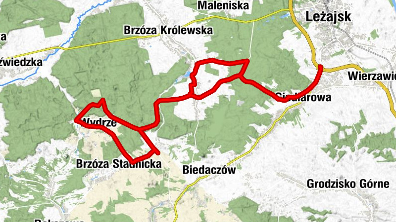 Osipy - Giedlarowa - Wilkowyja-Krzaki - Górka
