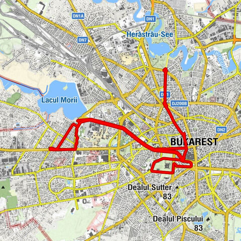 Gorjului - Biserica Ortodoxă Zlătari - Sfântul Ciprian - Biserica Doamnei - Dealul Arsenalului