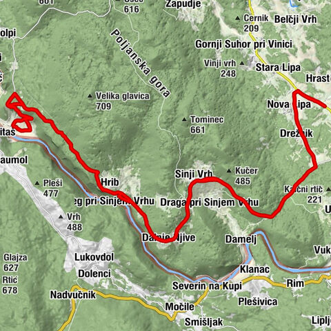 Nova Lipa - Drežnik - Sinji Vrh - Sv. Trojica