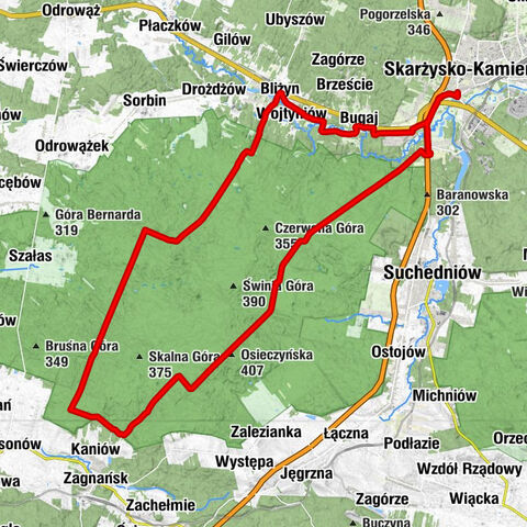 Skarżysko-Kamienna - Osieczyńska - Łysa Góra - Doliska
