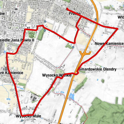 Pruślin - Wtórek - Nowe Kamienice - Ostrów Wielkopolski