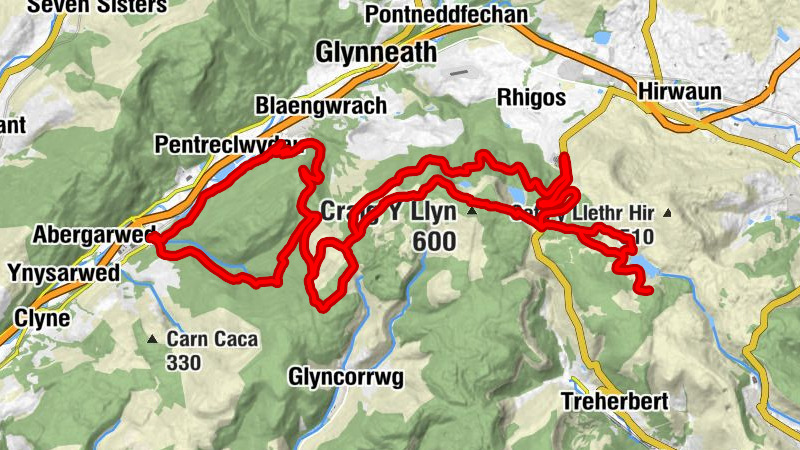 Resolven - Craig y Llyn - Nant y Rhigos - Cwmgwrach