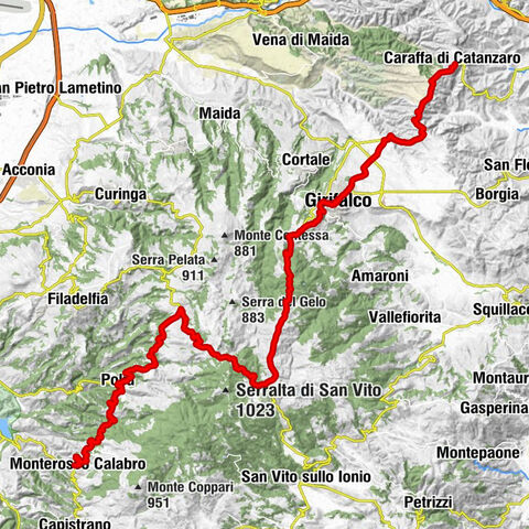 Caraffa di Catanzaro - Monte Andrea - Monte Pompulello - Monterosso Calabro