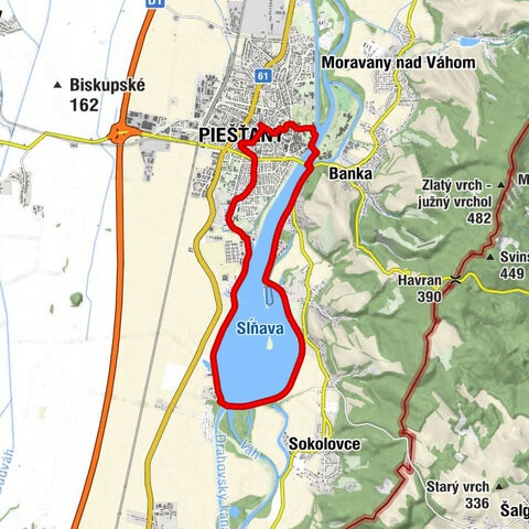 Piešťany - Malý Floreát - Ratnovce - Kaplnka Božského srdca Ježišovho