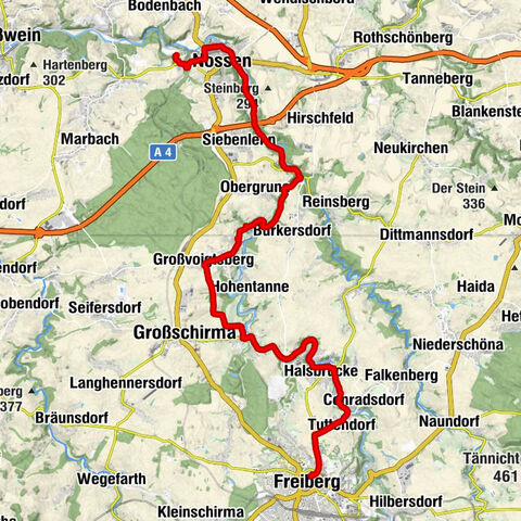 Mulde Cycle Route - On the way between Freiberg and Nossen along the Freiberger Mulde