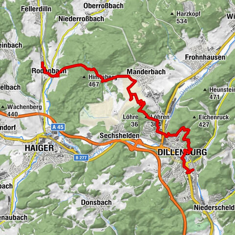 Rothaarsteig von Rodenbach nach Dillenburg