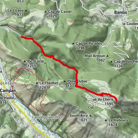 Der Helm von Lhéris über den Brunnen von Crastes