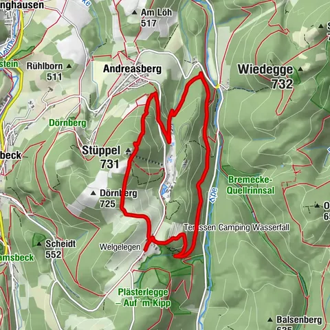 kleine Runde zum Wasserfall Plästerlegge