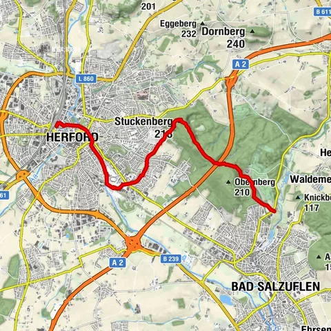 Hansaweg – Etappe 1 von der Hansestadt Herford bis zum Sole-Heilbad Bad Salzuflen