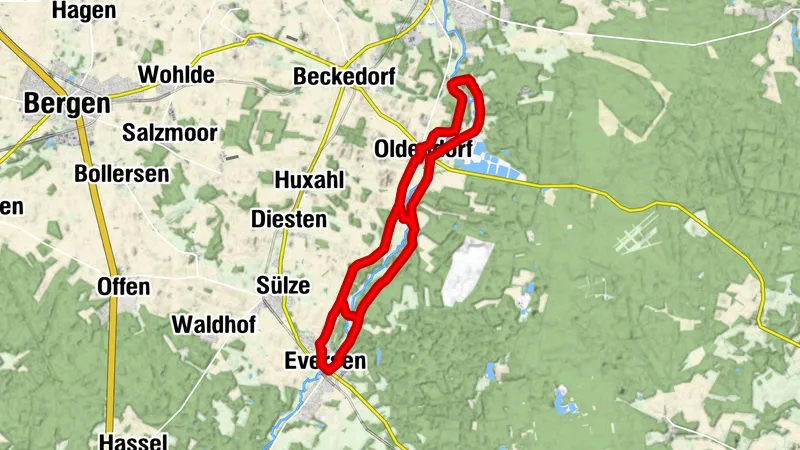 Hermannsburg: Wanderweg: Wo Eisvogel und Fischotter sich "Gute Nacht" sagen (Rundweg 3,9 km/9,3 km/17,4 km)