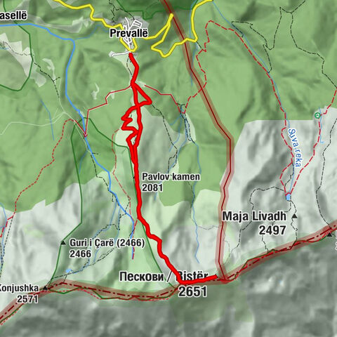 Over snowy slopes to Bistra Peak