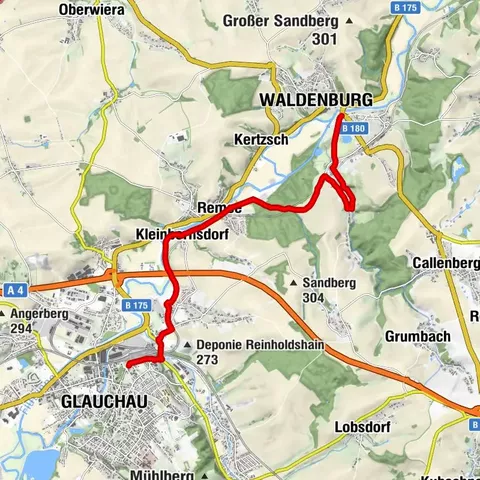 Lutherweg Sachsen von Waldenburg nach Glauchau