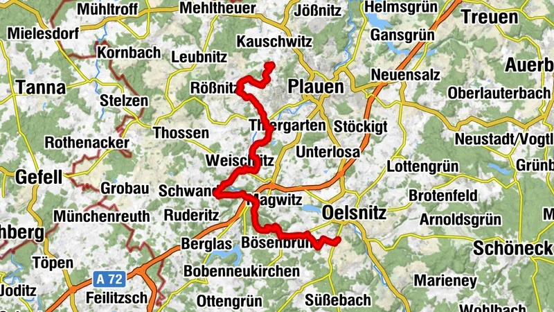 Vogtland Panorama Weg® - Etappe 3 (Zwoschwitz - Oelsnitz)