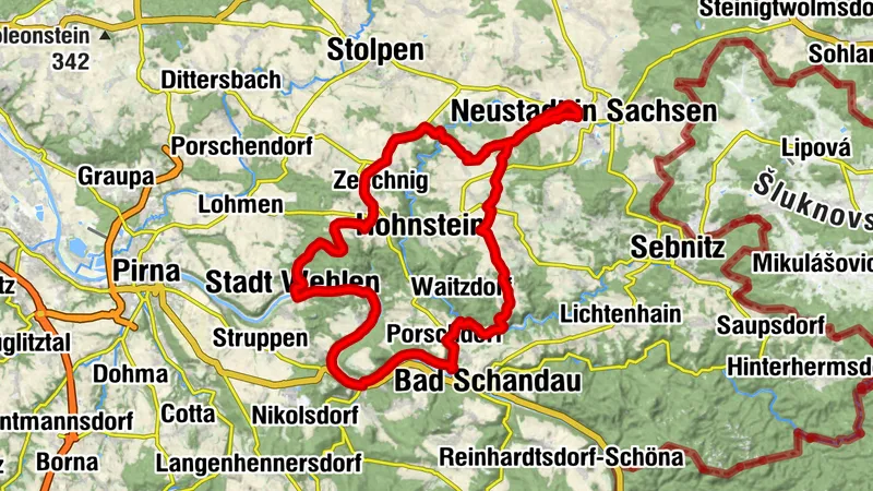 Sandstein und Granit - von Neustadt/Sachsen an die Elbe und zurück