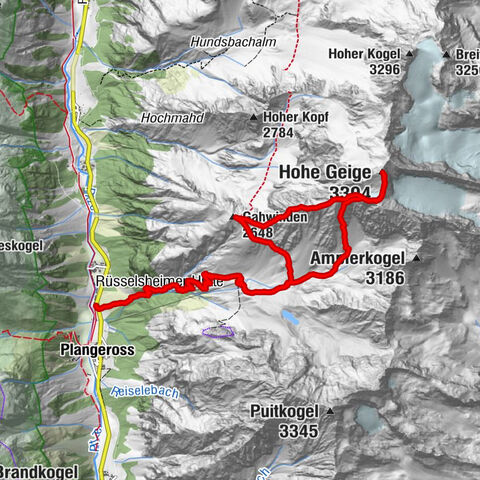 Hohe Geige über Gawinden und den Westgrat