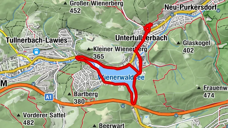 Wienerwaldsee Rundweg - Untertullnerbach, Niederösterreich/Österreich
