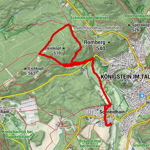 Rund um den Steinkopf von Königstein-Schneidhain Bhf.