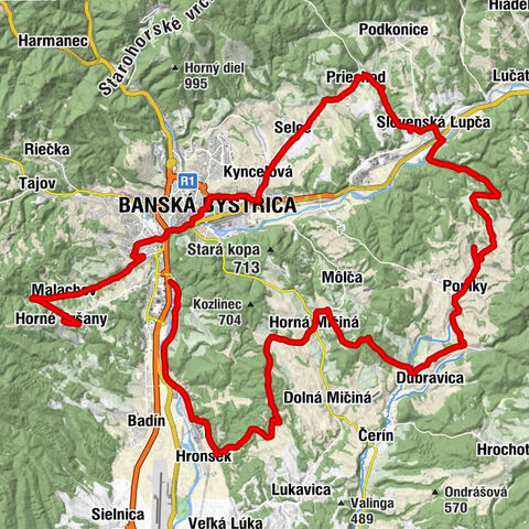 B. Bystrica - Dubravica - Poniky - Sl. Ľupča