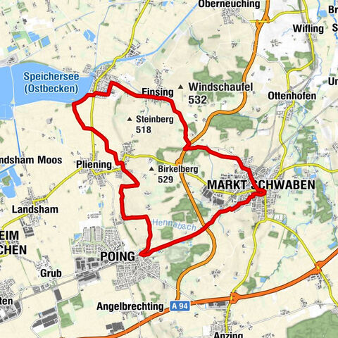 Von Pliening: Rehe, Storchennest, Schlammloch und ein paar Trails