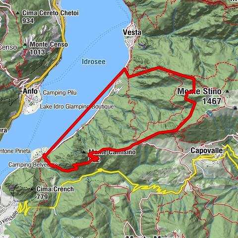 Wanderweg 469 - Vantone - Monte Camisino - Mandoal - Piazze - Paröle - Vantone (Idro-Italien)