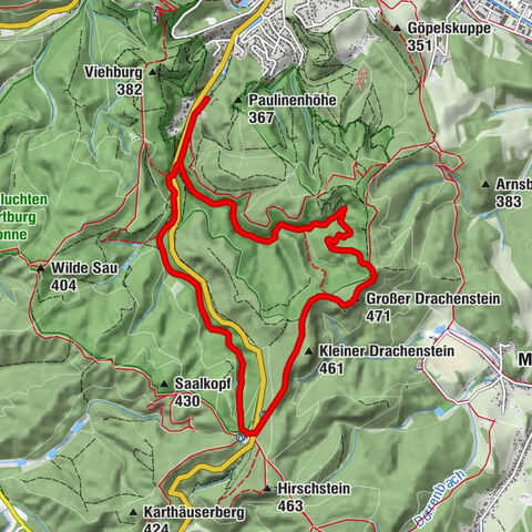 EA1 - Circular route - Gorge tour near Eisenach - Thuringian Forest
